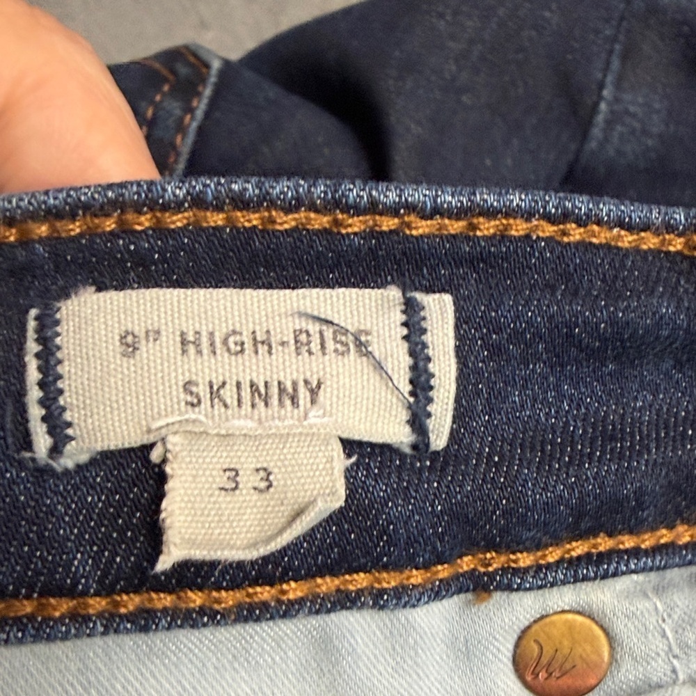 Madewell Deep Indigo 9” High Rise Skinny Jeans - Picture 2 of 3